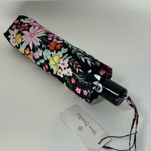 Vera Bradley Black Floral Umbrella, tangerine twist, retired. New